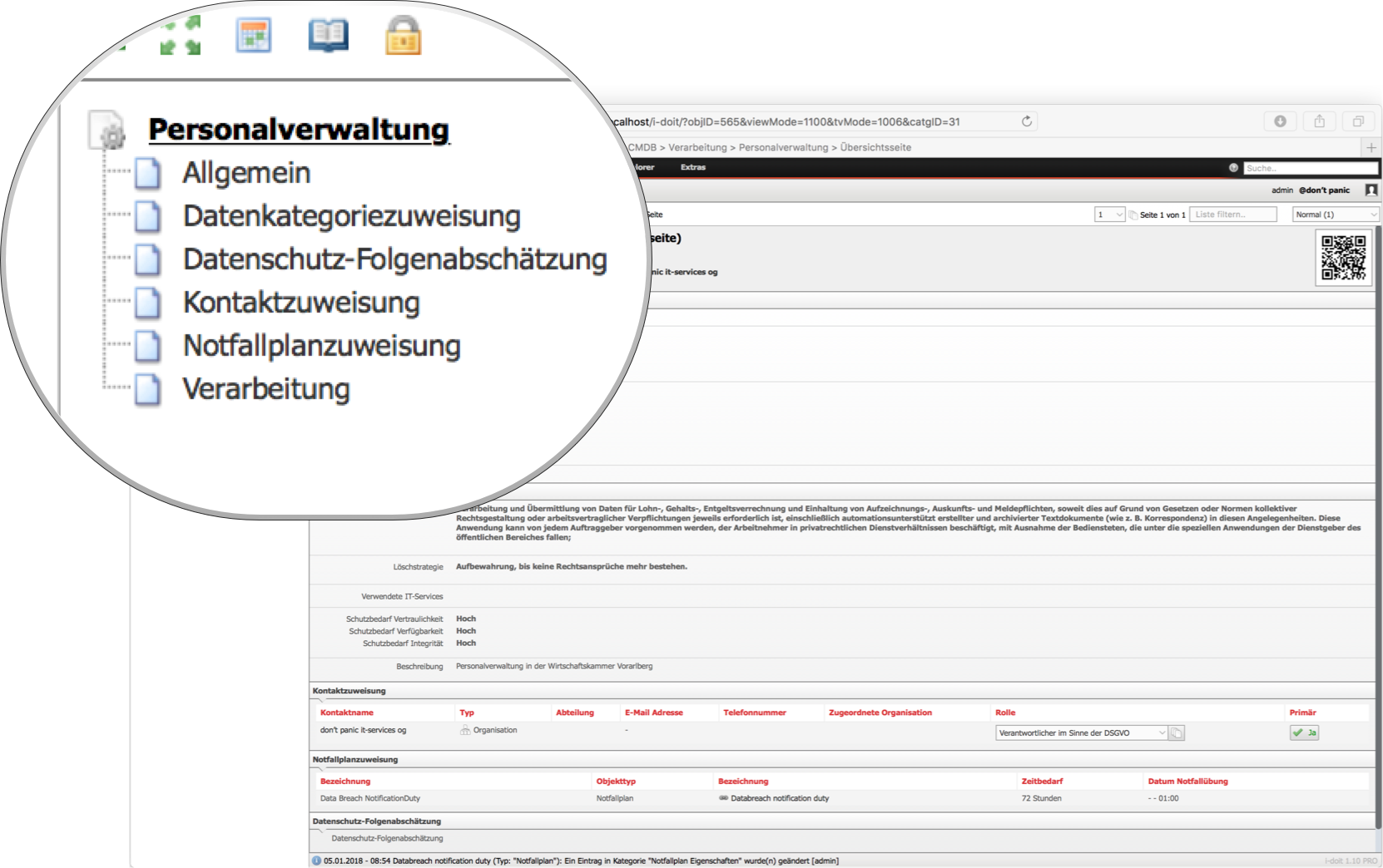 Übersichtsseite Verarbeitung